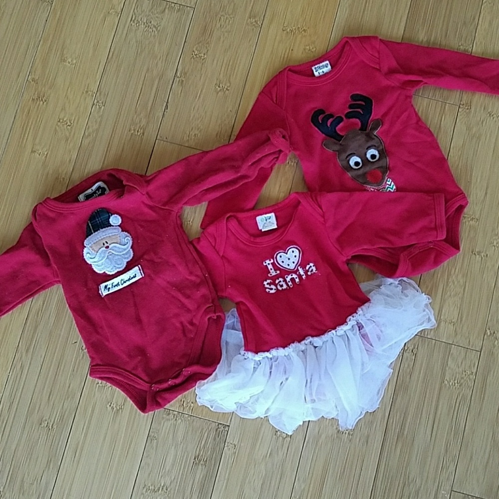 Bundle of three holiday onesies